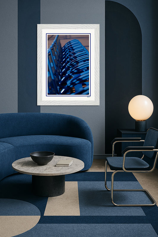 LA PROM 025-Les Chaises Bleues-Promenade des Anglais.Nice-Framed Wall Photo Print