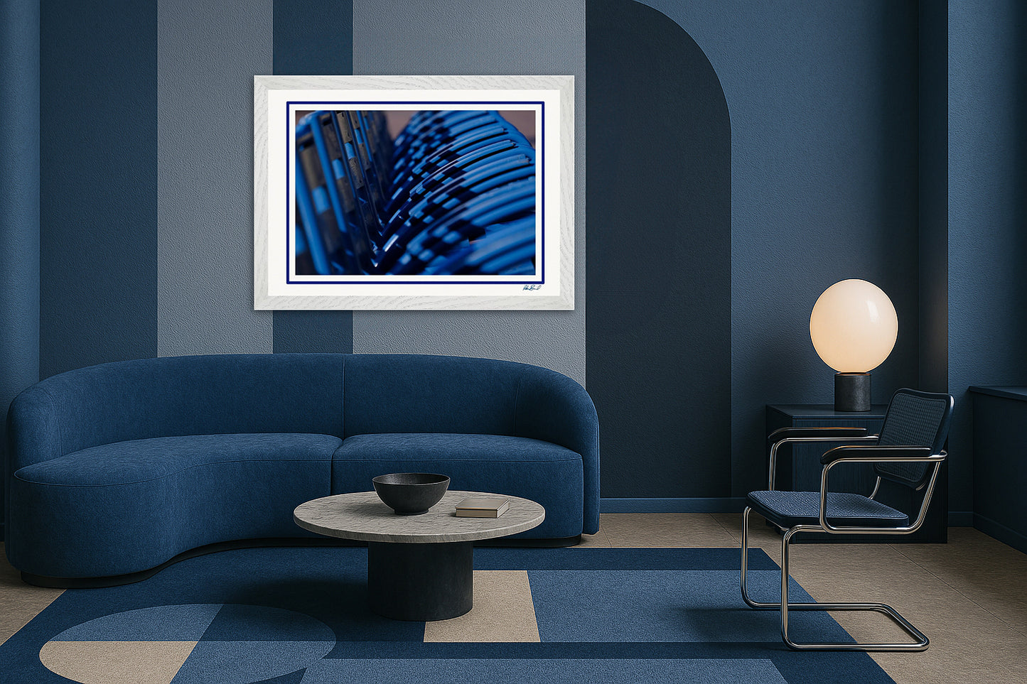 LA PROM 026-Les Chaises Bleues-Promenade des Anglais.Nice-Framed Wall Photo Print