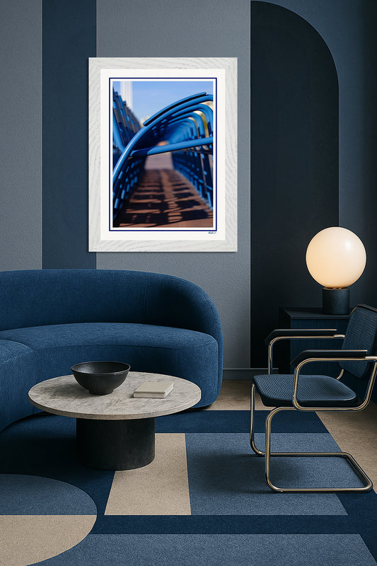 LA PROM 034-Les Chaises Bleues-Promenade des Anglais.Nice-Framed Wall Photo Print