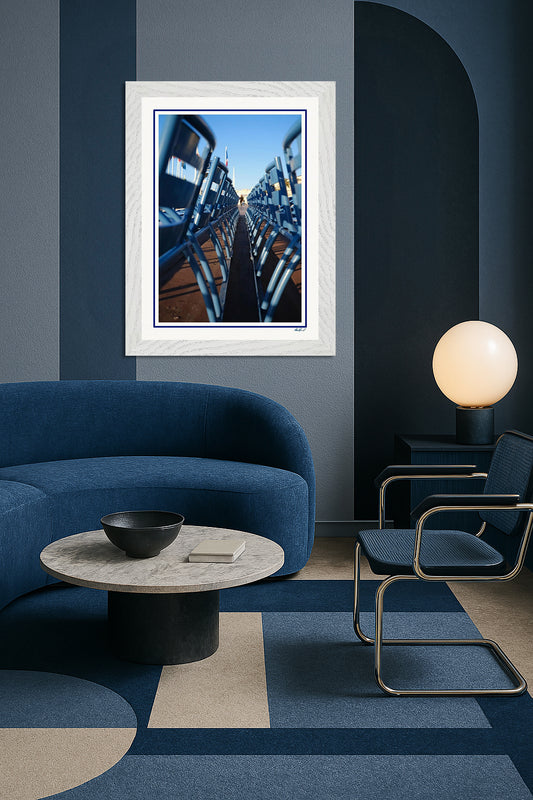 LA PROM 118-Les Chaises Bleues-Promenade des Anglais.Nice-Framed Wall Photo Print