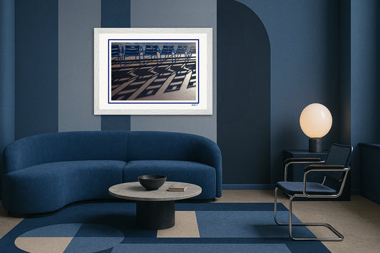 LA PROM 158-Les Chaises Bleues-Promenade des Anglais.Nice-Framed Wall Photo Print