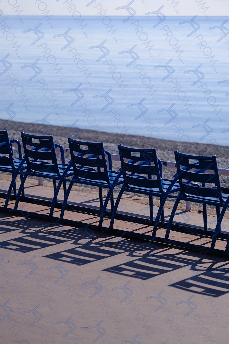 LA PROM 010-Les Chaises Bleues-Promenade des Anglais.Nice-Framed Wall Photo Print