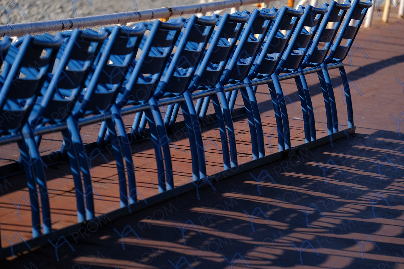 LA PROM 021-Les Chaises Bleues-Promenade des Anglais.Nice-Framed Wall Photo Print