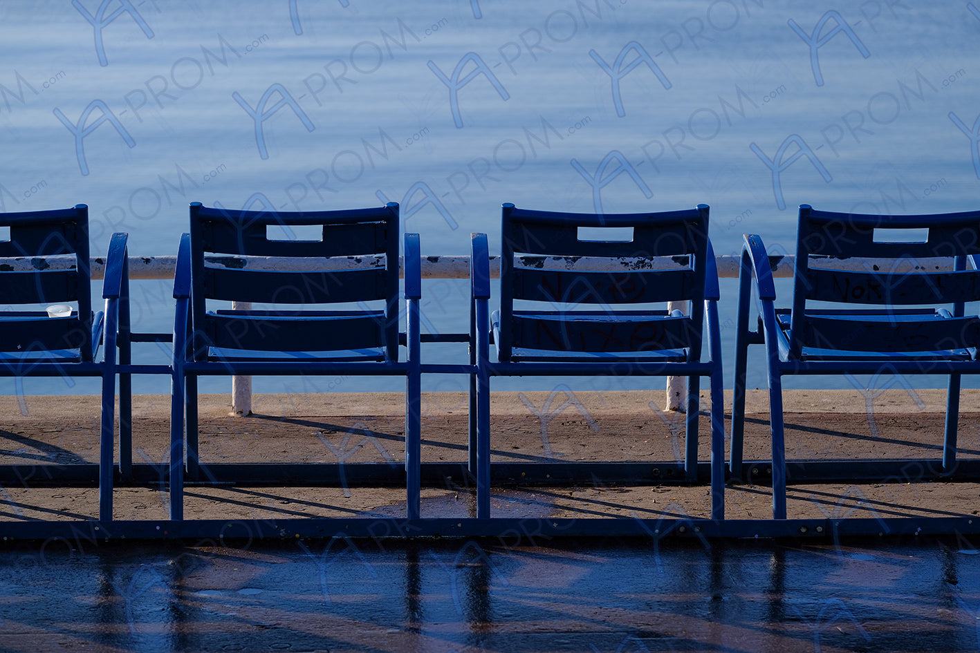 LA PROM 047-Les Chaises Bleues-Promenade des Anglais.Nice-Framed Wall Photo Print