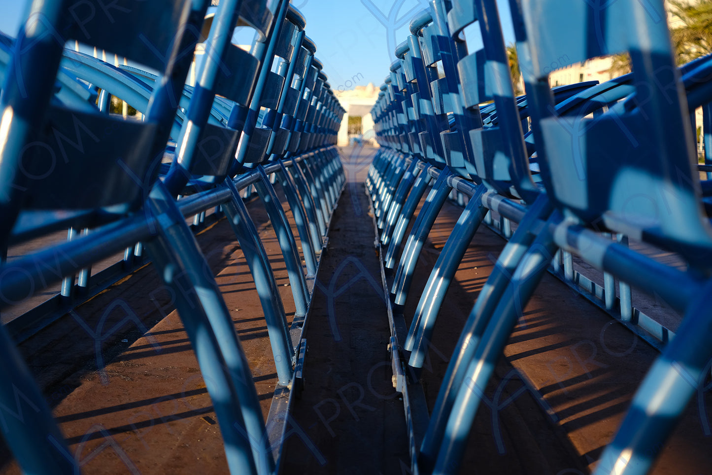 LA PROM 109-Les Chaises Bleues-Promenade des Anglais.Nice-Framed Wall Photo Print