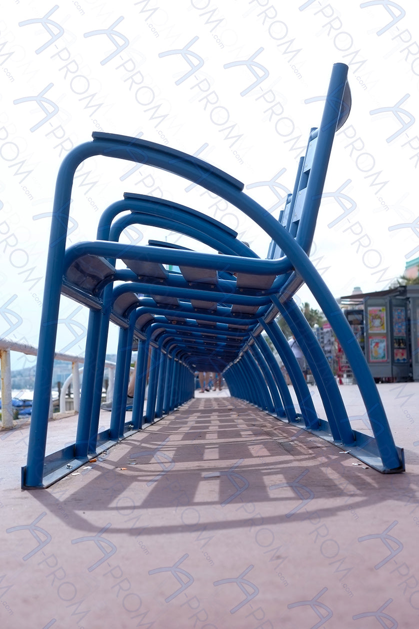 LA PROM 172-Les Chaises Bleues-Promenade des Anglais.Nice-Framed Wall Photo Print