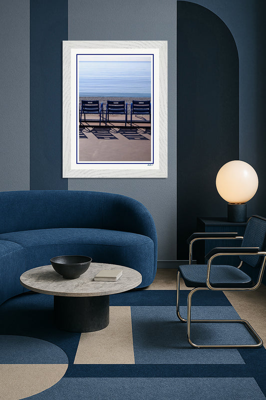 LA PROM 005-Les Chaises Bleues-Promenade des Anglais.Nice-Framed Wall Photo Print