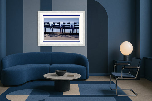LA PROM 015-Les Chaises Bleues-Promenade des Anglais.Nice-Framed Wall Photo Print