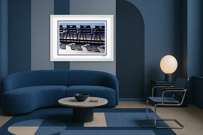 LA PROM 018-Les Chaises Bleues-Promenade des Anglais.Nice-Framed Wall Photo Print