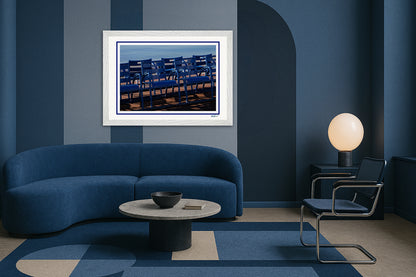 LA PROM 045-Les Chaises Bleues-Promenade des Anglais.Nice-Framed Wall Photo Print