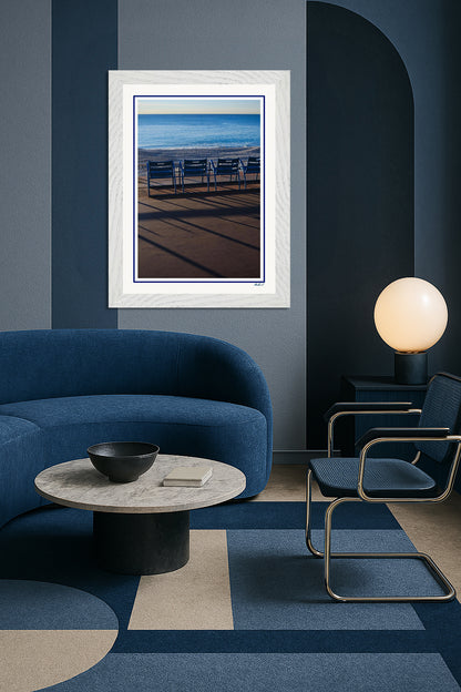 LA PROM 077-Les Chaises Bleues-Promenade des Anglais.Nice-Framed Wall Photo Print