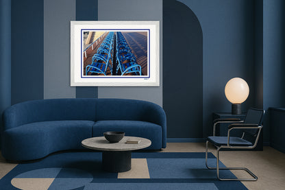 LA PROM 082-Les Chaises Bleues-Promenade des Anglais.Nice-Framed Wall Photo Print