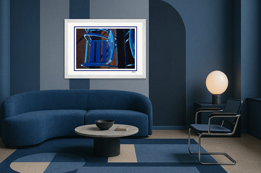 LA PROM 094-Les Chaises Bleues-Promenade des Anglais.Nice-Framed Wall Photo Print