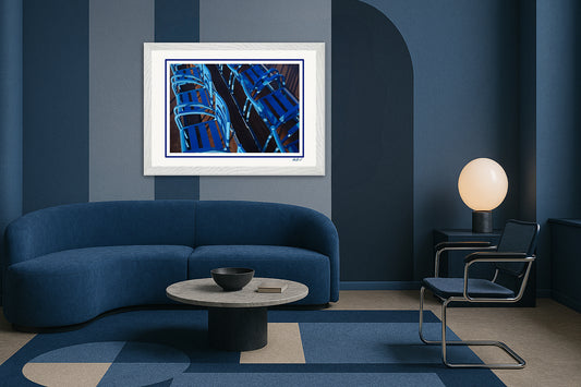 LA PROM 095-Les Chaises Bleues-Promenade des Anglais.Nice-Framed Wall Photo Print
