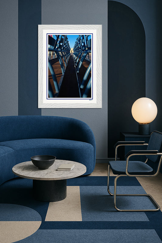 LA PROM 108-Les Chaises Bleues-Promenade des Anglais.Nice-Framed Wall Photo Print