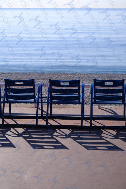LA PROM 005-Les Chaises Bleues-Promenade des Anglais.Nice-Framed Wall Photo Print
