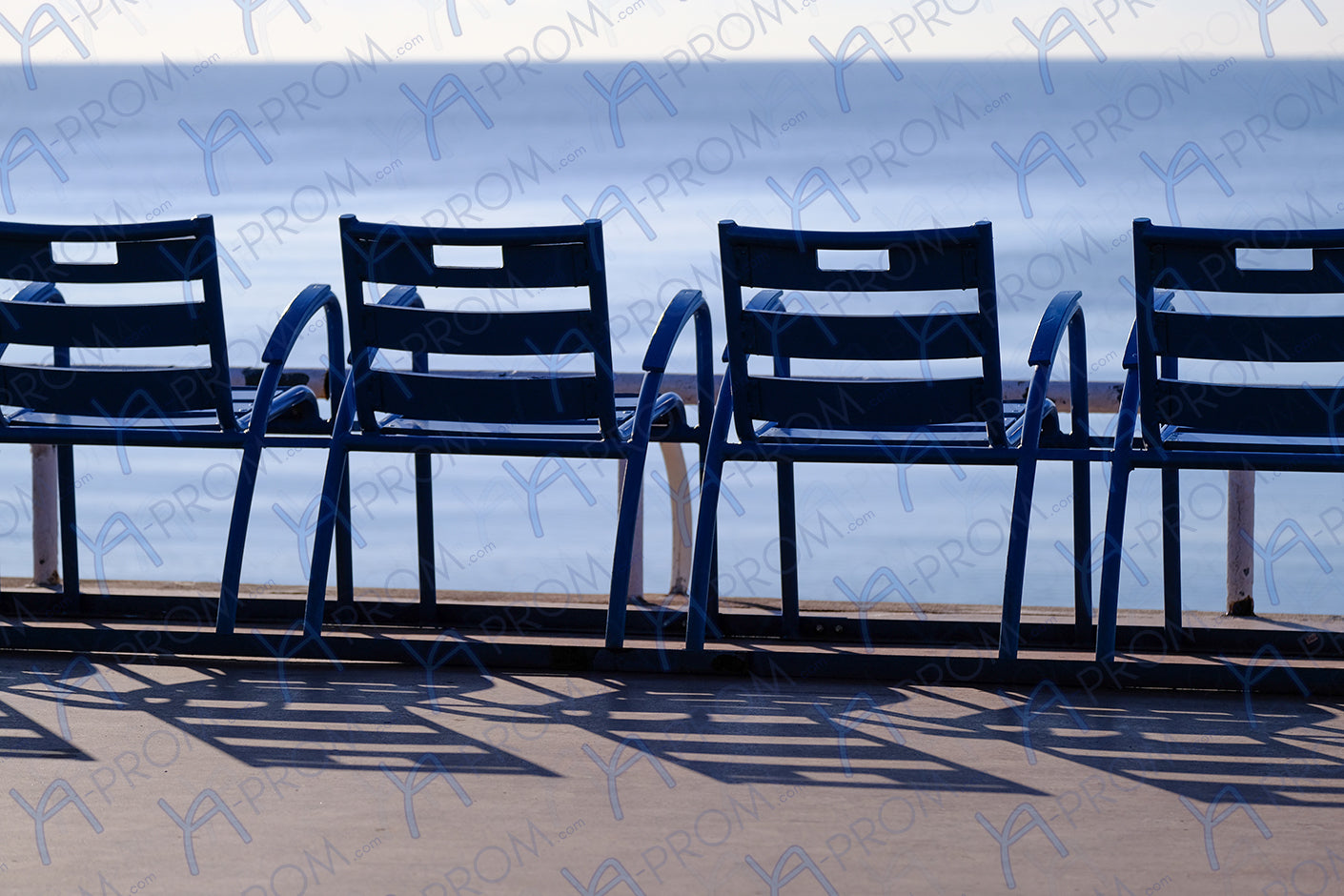 LA PROM 015-Les Chaises Bleues-Promenade des Anglais.Nice-Framed Wall Photo Print