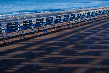 LA PROM 053-Les Chaises Bleues-Promenade des Anglais.Nice-Framed Wall Photo Print