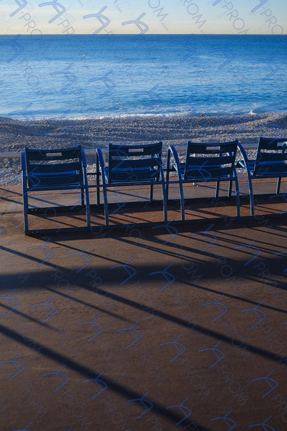 LA PROM 077-Les Chaises Bleues-Promenade des Anglais.Nice-Framed Wall Photo Print