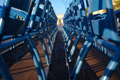 LA PROM 109-Les Chaises Bleues-Promenade des Anglais.Nice-Framed Wall Photo Print