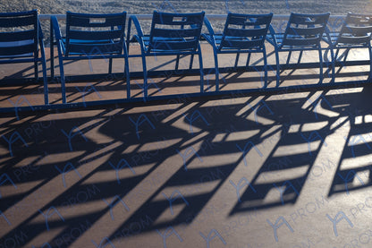 LA PROM 158-Les Chaises Bleues-Promenade des Anglais.Nice-Framed Wall Photo Print