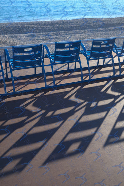 LA PROM 161-Les Chaises Bleues-Promenade des Anglais.Nice-Framed Wall Photo Print
